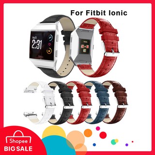 สายนาฬิกาข้อมือสายหนังแท้สําหรับ fitbit อิออน