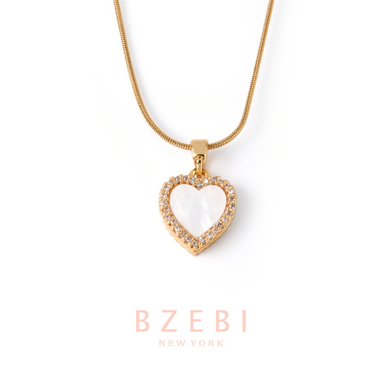 Bzebi สร้อยคอ จี้หัวใจ โซ่ สแตนเลส ทองคำแท้ อิตาลี่แท้ ทอง ผู้หญิง สร้อยคอทอง ไม่ซีดจาง กันสนิม เครื่องประดับแฟชั่น สไตล์เกาหลี สําหรับผู้หญิง 18k 1075n