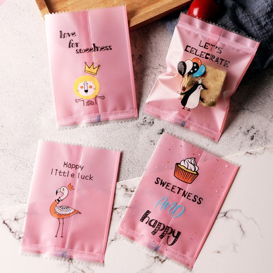 Happylife ถุงซีล 7x10 cm (set B) ถุงใส่บราวนี่ ใส่คุ๊กกี้  bakery  brownie cookie packaing (1 แพคมี 
