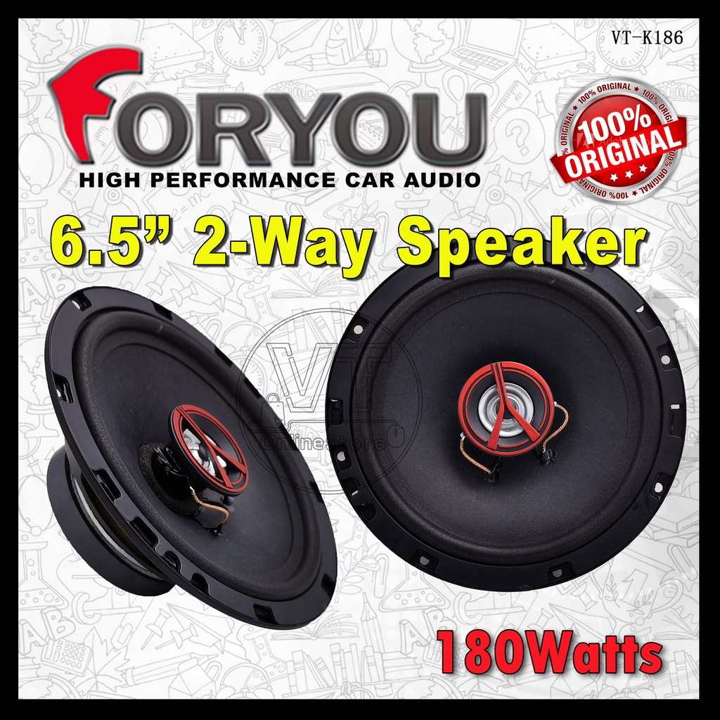 FORYOU 6.5" ลําโพงติดรถยนต์ 2 ทาง 180Watts