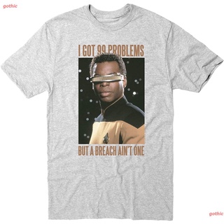 เสื้อยืดลำลอง Star Trek: The Next Generation Geordi Problems Short Sleeve T-Shirt Sports T-shirt