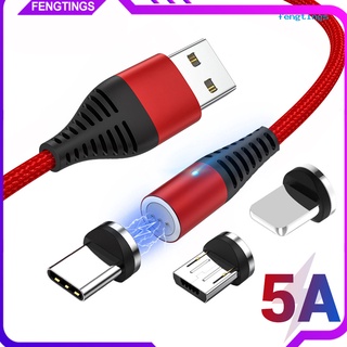 【ft-th】สายชาร์จแม่เหล็ก 5a QC3.0 Micro USB Type-C สําหรับ iPhone Android