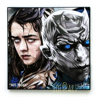 Arya Stark &amp; Night King อาร์ยา &amp; White Walke ซีรี่ย์ Game of Thrones GOT รูปภาพ​ติด​ผนัง​ pop art ​กรอบรูป​​ ของขวัญ