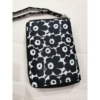 yumekko mini wallet black tiny ทำจากผ้า marimekko แท้ค่า