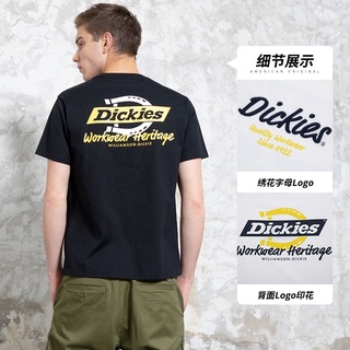 ใหม่ เสื้อยืดคอกลม แขนสั้น ผ้าฝ้าย พิมพ์ลายโลโก้ Dickies