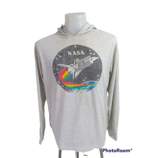 เสื้อยืดฮู้ดแบรนด์ BUZZALDRIN NASA Size M/L มือ2