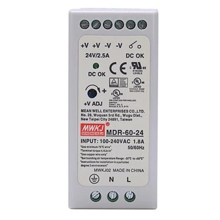 Mdr-60 24V 60W Din Rail พาวเวอร์ซัพพลาย Ac-Dc ไดร์เวอร์ควบคุมแรงดันไฟฟ้า COD