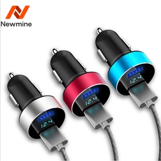 Newmine เครื่องชาร์จในรถยนต์จอแสดงผลดิจิตอลพร้อมจอแสดงผล LED เครื่องชาร์จในรถ 3.1A เครื่องชาร์จในรถ usb คู่เพื่อตรวจสอบแรงดันและกระแสไฟฟ้า