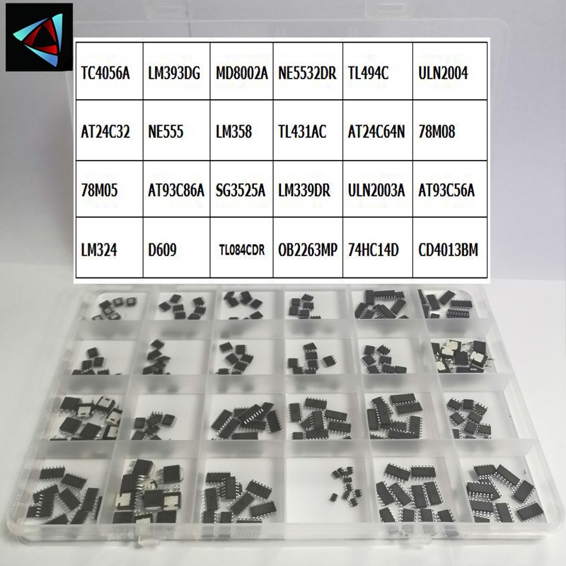 TC-CD 24 Values SMD Integrated Circuit TC4056A TL494CD NE555 LM358D ...