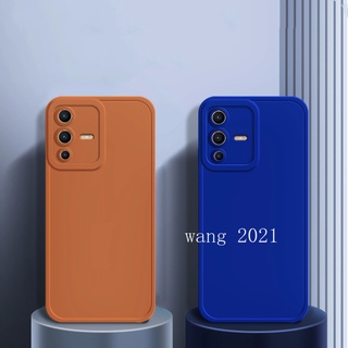 Phone Case เคส Vivo V23 5G / V23 Pro 5G Korean Popular Solid Color Silicone Matte Casing Lens Protection Anti Fall Soft Case เคสโทรศัพท