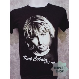 เสื้อยืดคอกลม สกรีนลาย KURT COBAIN (รหัส 60)