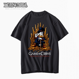 เสื้อยืด เทรนด์ใหม่ ทรงหลวม พิมพ์ลายเป็ดโดนัลด์ เป็ดเศรษฐี เสื้อยืดคอกลมแขนสั้น เสื้อยืดพิมพ์ลาย