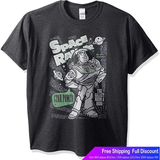 ดิสนีย์เสื้อยืดลำลอง Disney Mens Toy Story Buzz Lightyear Star Power Hero Graphic T-Shirt Disney T-shirt