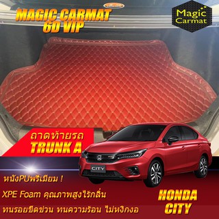 Honda City Sedan 2019-รุ่นปัจจุบัน Trunk A  (เฉพาะถาดท้ายรถแบบ A) ถาดท้ายรถ Honda City Sedan พรม6D VIP Magic Carmat