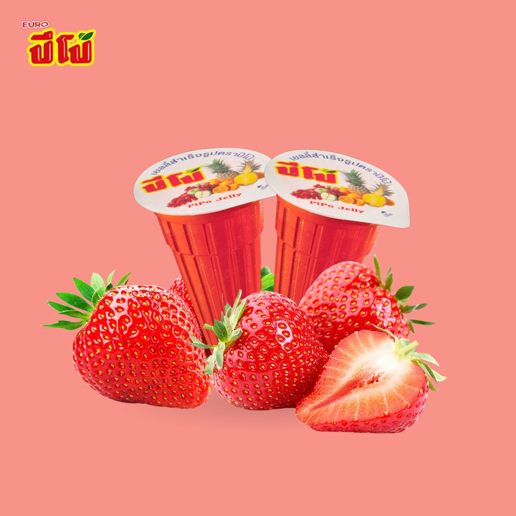 ✣▲❁EURO ปีโป้แดง รสสตรอเบอร์รี่ 70 ถ้วย