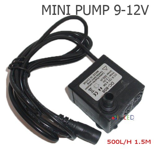 ปั๊มจุ่ม 12V 500ลิตร/ชั่วโมง น้ำพุแมว ปั๊มน้ำ DC12V 500L/H ปั๊มจุ่มขนาดเล็ก ปั๊มแบบจุ่ม 3W Submersib