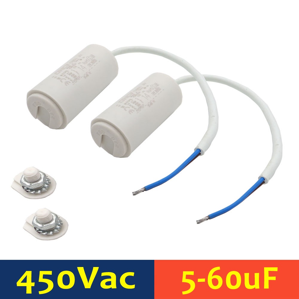 2pcs 60 50 45 40 35 30 25 20 18 16 15 12.5 12 10 8 7 6 5 4.5 MFD MF 400 450 V VAC MLR PRL AC มอเตอร์