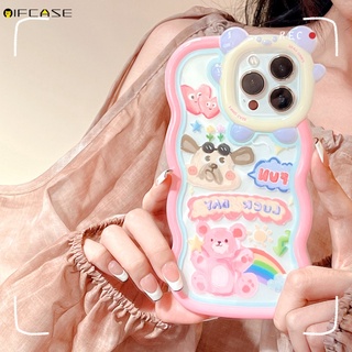 เคสโทรศัพท์มือถือใส แบบนิ่ม ลายดอกทิวลิป สีรุ้ง กันกระแทก สําหรับ iPhone 13 12 11 Pro Max