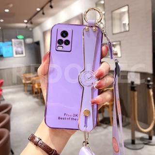 เคส VIVO V20 / V20 Pro 6D สายรัดข้อมือเคสโทรศัพท์พร้อมสายคล้องไหล่แบบยาวกระเป๋าสะพายข้างพร้อมตัวป้องกันกล้อง