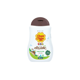 [ใหม่ หอมมาก]Chupa Chups Kids ORGANIC Head to Toe ครีมอาบน้ำ+สระผม 250มล. สูตรออร์แกนิคอ่อนโยนต่อลูกน้อย กลิ่นแป้งเด็ก