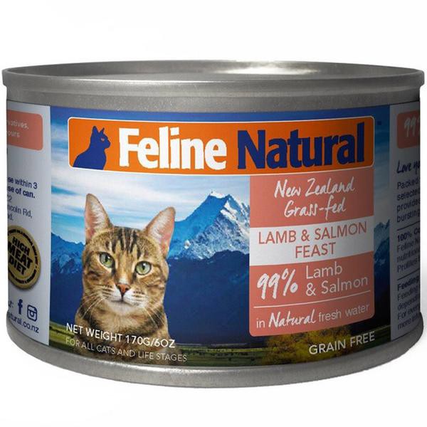 อาหารเปียกแมวระดับพรีเมี่ยม 6 ดาว Feline Natural Lamb King Salmon Feast ...