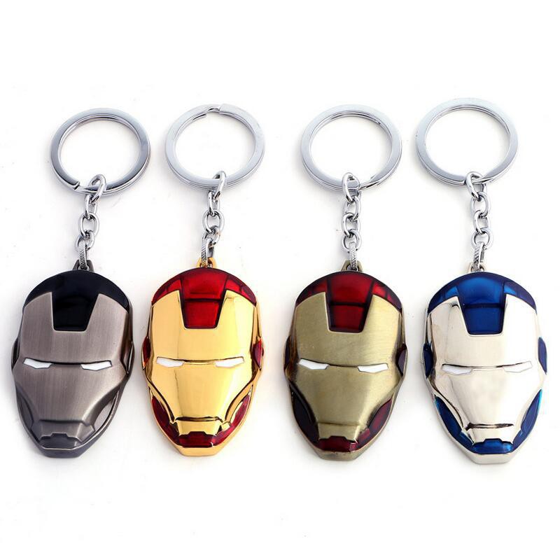 ภาพยนตร์ Marvel The Avengers Iron Man Mask พวงกุญแจโลหะ จี้แหวนกุญแจรถ กระเป๋าเครื่องประดับ