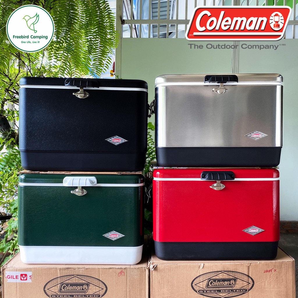 COLEMAN Steel Belted Cooler 54qt กระติกน้ำแข็ง ถังน้ำแข็ง โคลแมน camping แคมปิ้ง camp tent เต็นท์ ท่