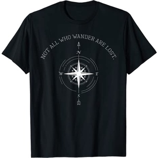 เสื้อยืดผ้าฝ้ายพรีเมี่ยม เสื้อยืด พิมพ์ลาย Not All Who Wander Are Lost Travel สําหรับผู้ใหญ่