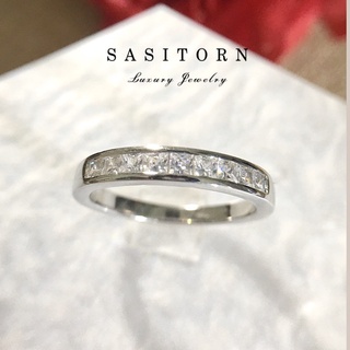 ♥️Sasitorn Jewelry แหวนเพชรแถว เกรดดีที่สุดงานเทียบเพชรแท้ สวยน่ารักใส่ติดนิ้ว ให้เป็นของขวัญ แหวนเงินแท้​ ST102