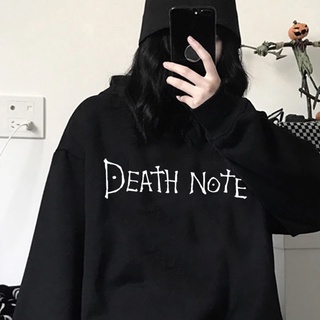 เสื้อกันหนาวแขนยาว มีฮู้ด พิมพ์ลาย Death Note สไตล์โกธิค ฮาราจูกุ สําหรับผู้หญิง