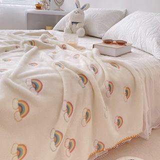 — Rainbow Blanket 🌈✨ ผ้าห่มขนนุ่มนิ่ม ผ้าห่มขนนาโน