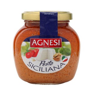 Agnesi Sicilian Pesto Sauce 185g สปาเก็ตตี้ซอส พาสต้าซอส แอคเนซี ซอสมะเขือเทศ วอลนัท และชีส