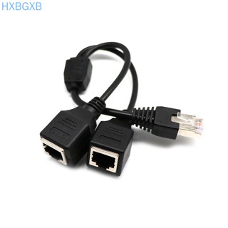 ( Hxbg ) Rj 45 Network Splitter 1 To 2 พอร์ต Ethernet อะแดปเตอร์สาย Lan ความเร็วสูง