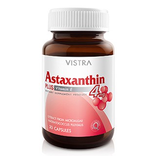 VISTRA Astaxanthin 4 Mg Plus Vitamin E 30 แคปซูล