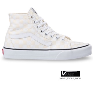 VANS SK8HI TAPERED CHECKERBOARD WHITE TRUE WHITE SNEAKERS สินค้ามีประกันแท้