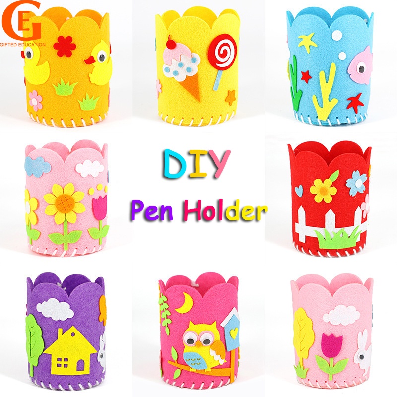 กล่องใส่ปากกา ดินสอ แฮนด์เมด DIY ของเล่นเสริมการเรียนรู้ สําหรับเด็กอนุบาล