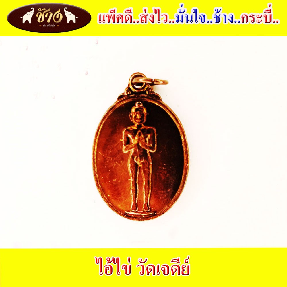 ช้างกระบี่ ไอ้ไข่3 วัดเจดีย์ เหรียญทองแดงปี2526 สำหรับพกติดตัวหรือแขวนหน้ารถ