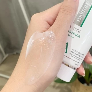 [แพ็ค 2] Smooth E Anti-Melasma White Babyface Serum Plus SPF44 0.8 Oz เซรั่มลดฝ้า กระ จุดด่างดำ ผิวขาวเนียน