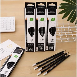 🔥สินค้าเกรดA🔥✏️ดินสอไม้ 2B ด้ามดำ✔️พร้อมส่ง เครื่องเขียน ดินสอไม้สองบี ดินสอทำข้อสอบ