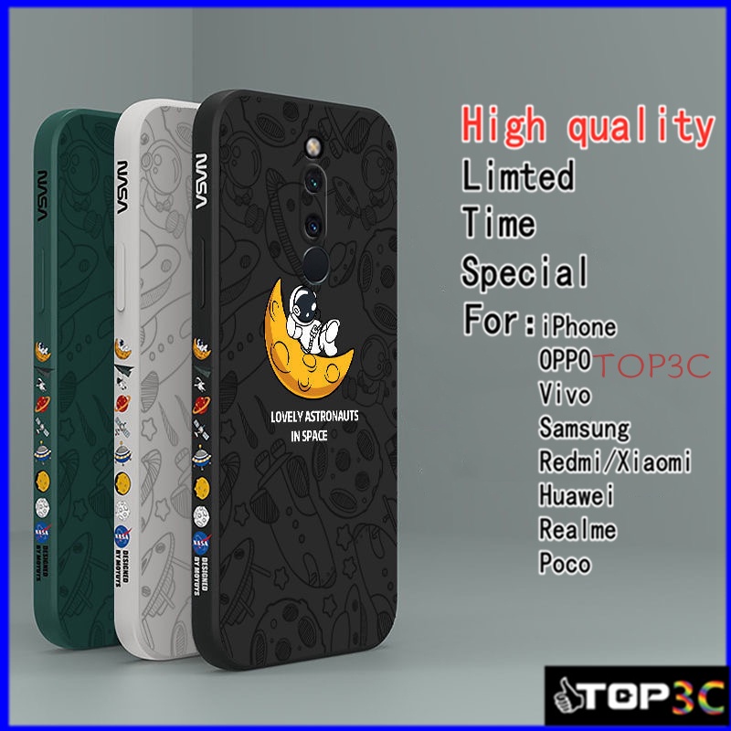 For Redmi 8 / 8A / 9 9A 9C 9T 10 10A 10C Redmi Note 10S /10 /9 /9S /9 Pro /8 Pro / 10 5G / 7 / Poco M3 Pro 5G Space Nasa เคสมือถือคู่รัก เคสโทรศัพท์ TKR