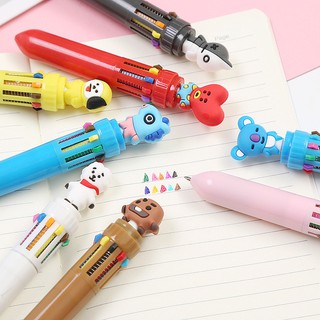 Cute 10 color pen_ปากกา ปากกาหลาย 10 สีในแท่งเดียว ปากกาลายการ์ตูน ปากกาสี (BT)