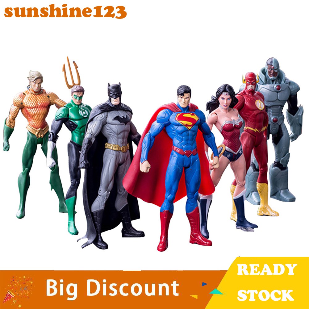 HOT SALE7PcsSet DC Justice League Batman Doll Action Figure Mini Statue ...