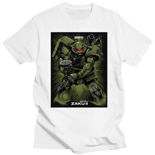 ขายดี!ใหม่ เสื้อยืดลําลอง ผ้าฝ้าย แขนสั้น คอกลม พิมพ์ลาย MOBILE SUIT GUNDAM ZAKU สําหรับผู้ชายS-5XL