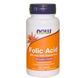 Folic Acid กรดโฟลิก 800 mcg + วิตามิน B12  250 เม็ด หรือ 350เม็ด