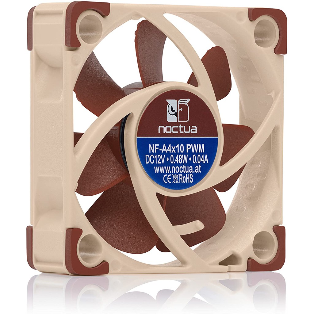 Noctua NF-A4x20, NF-A4x10 ,5000 RPM Premium Quiet Fan, 4-Pin (40x20mm, Brown) (40x10mm, Brown) PWM #พัดลมเล็ก 40mm