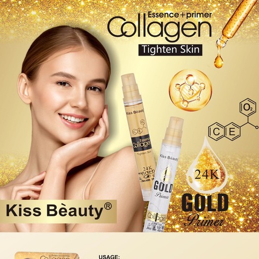 68122-03CN คอลลาเจน24K GOLD Kiss Beautyคอลลาเจนกับไพรเมอร์ คอลเจนลดริ้วรอย คอลลาเจนฟื้นฟูสภาพผิว ไพร