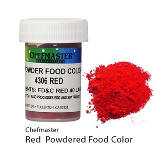 Chefmaster 4306 Powder Candy Red 3 g. สีผงผสมอาหาร สีผสมช็อกโกแลต สีแดง