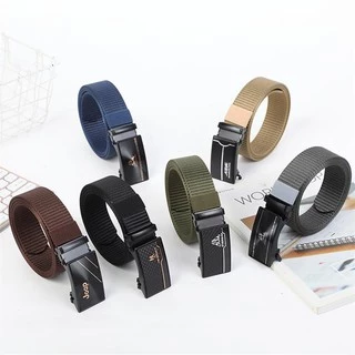 【พร้อมส่ง】เข็มขัดไนล่อนหัวล็อคอัตโนมัติ เข็มขัดผู้ชาย **คละลายนะคะ**