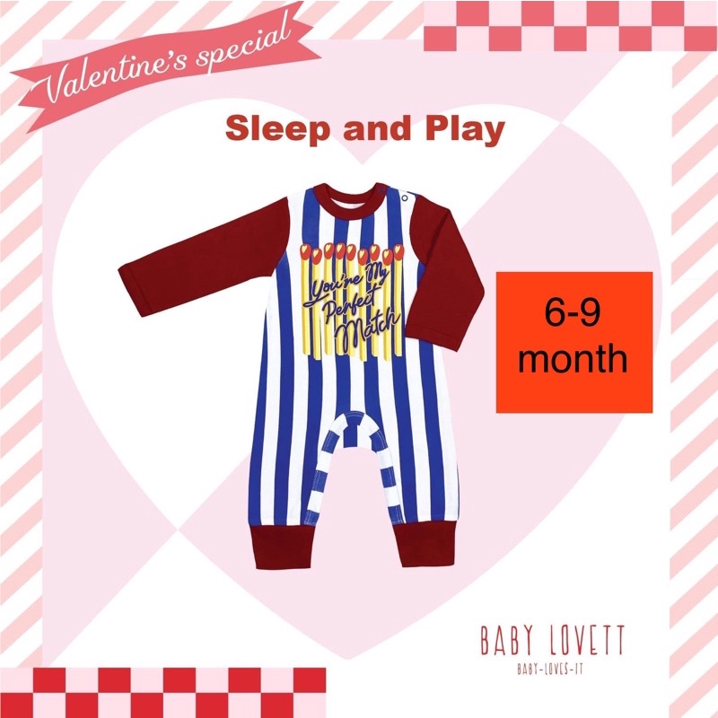 [ของใหม่] Baby Lovett ชุด Sleep and Play คอลเลคชั่น วาเลนไทน์ ล่าสุดปี 2022