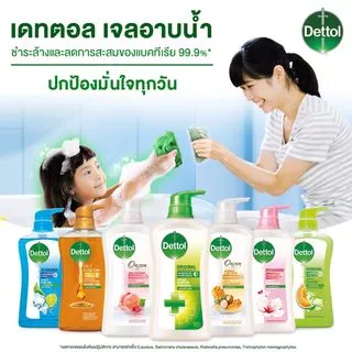 Dettol เดทตอล เจลอาบน้ำ สบู่เหลวเดทตอล แอนตี้แบคทีเรีย สูตรออริจินัล 370มล.X12